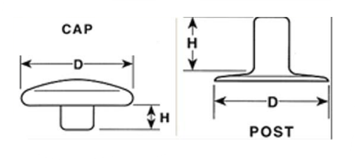 Bouton Pression série 80 Antirouille: tête or antique