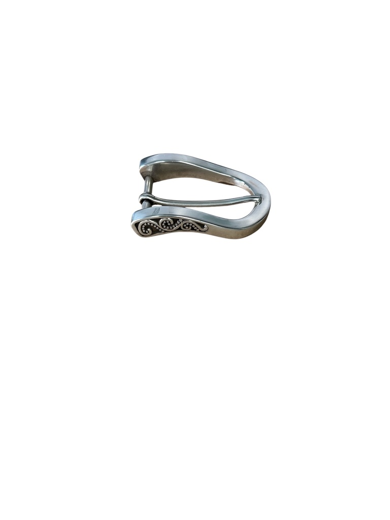 Boucle simple 1"3/8 '' (9mm) (35mm), nickel antique.