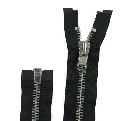 Zipper auto YKK #10, aluminum separable 36 black car