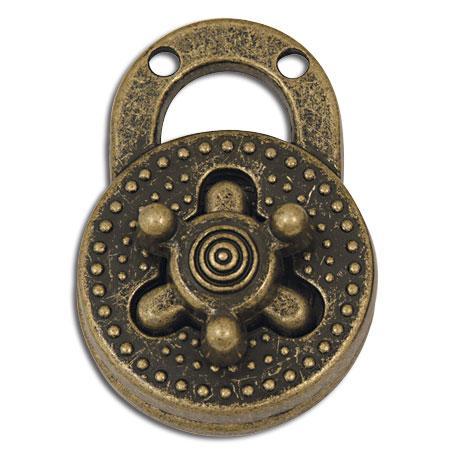 Antique brass twist lock