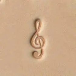 Stamp E568 Treble clef, Tandy Leather.