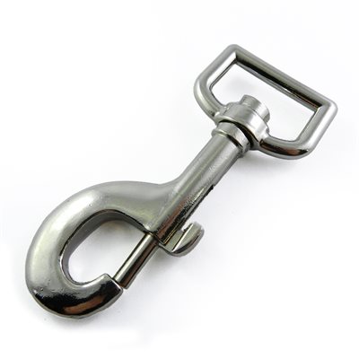 Mousqueton 1" x 3-1/4" fort plat rotatif nickel