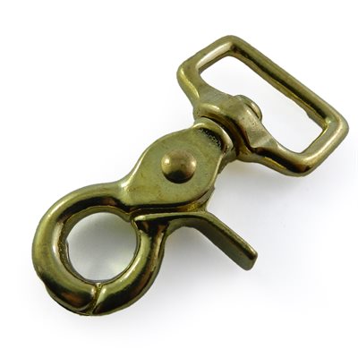 Carabiner 1" Brass, scissor rot, in D straight base