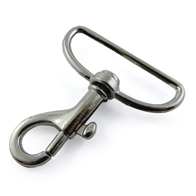 Mousqueton 1-1/2" rotatif base droite nickel