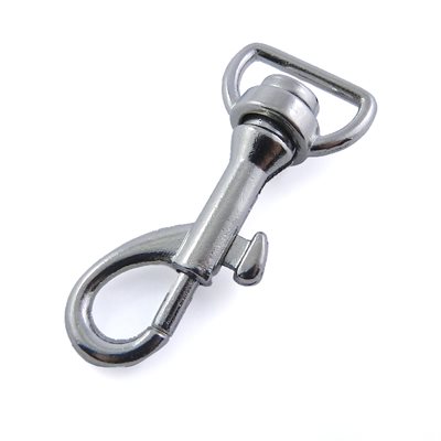 Mousqueton 1/2" rotatif base droite nickel