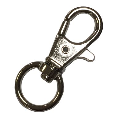 Mousqueton 1/2" x 1-3/4" ciseau rotatif rond nickel