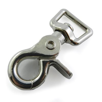 Mousqueton 3/4" ciseau rotatif nickel sur laiton base droite