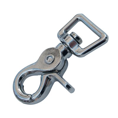 Mousqueton 5/8" ciseau rotatif nickel sur laiton base droite