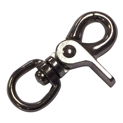 Carabiner 7/16" x 2-1/4" Nickel, chisel pl. oval base
