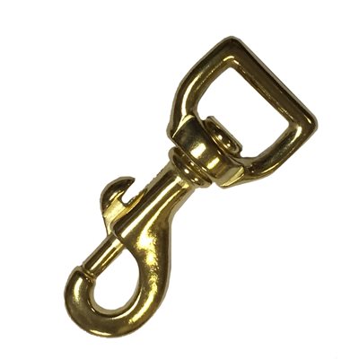 Carabiner 1" x 3-1/4" Strong, rotating flat brass