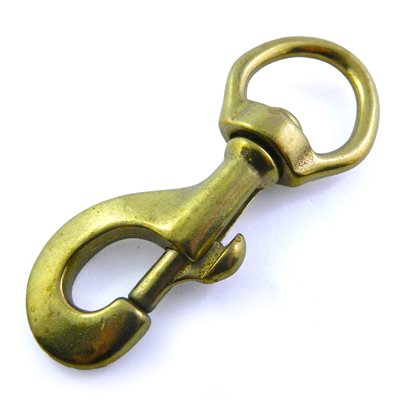 Carabiner 1" x 3-1/4" Strong, rotating round brass