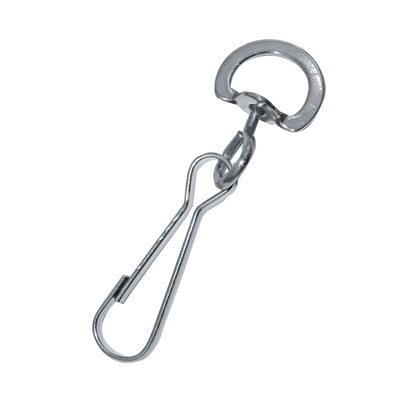 Mousqueton 1/2" x 1-3/4" rotatif nickel (porte-clefs)