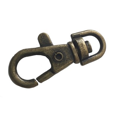 Carabiner 9/32" x 1-1/2" (7x40mm) Antique gold, rotating