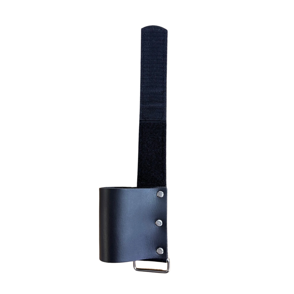 Black leather glove holder