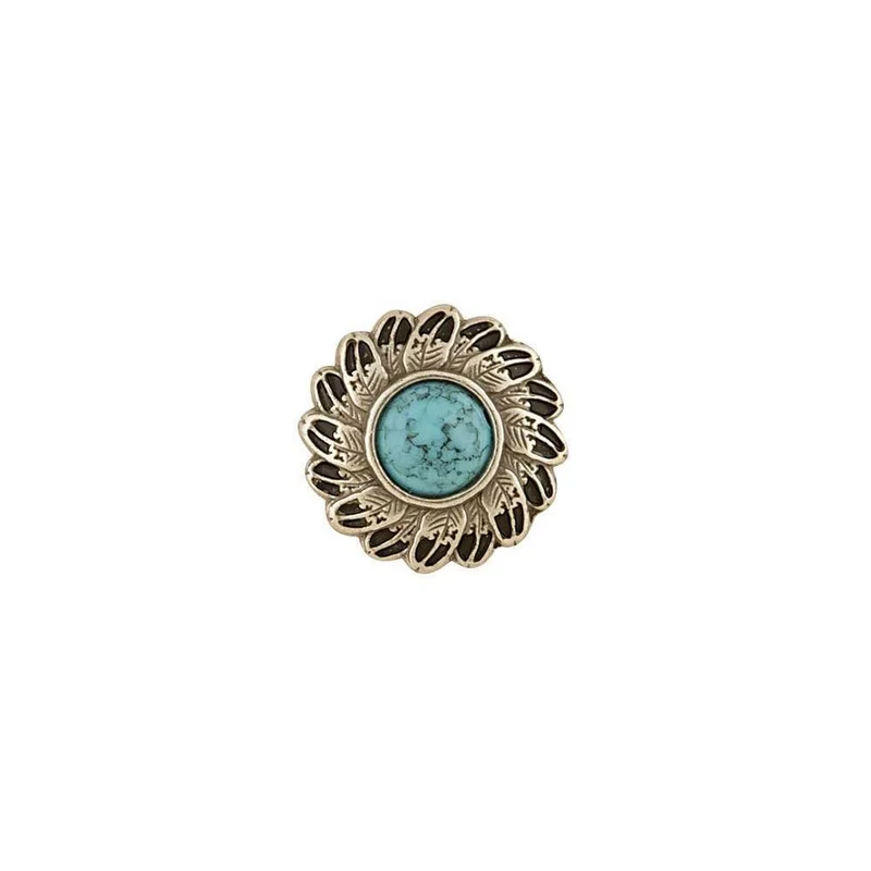 Concho plume turquoise, Tandy Leather.