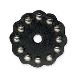 Conchos en cuir à pois ronds noir 