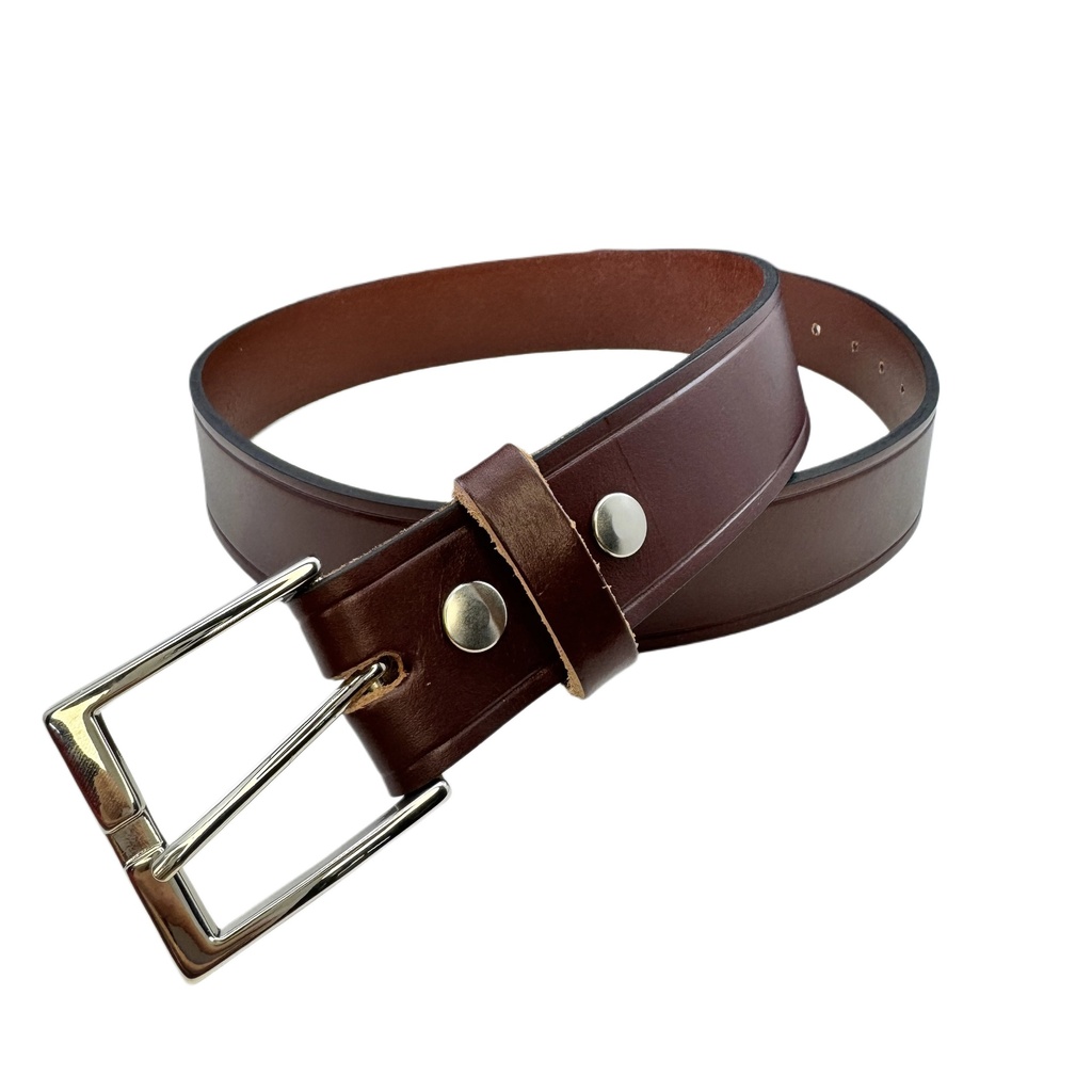 Vegetable Tanned Leather belt 1/14 Lined. Bridle Brown.