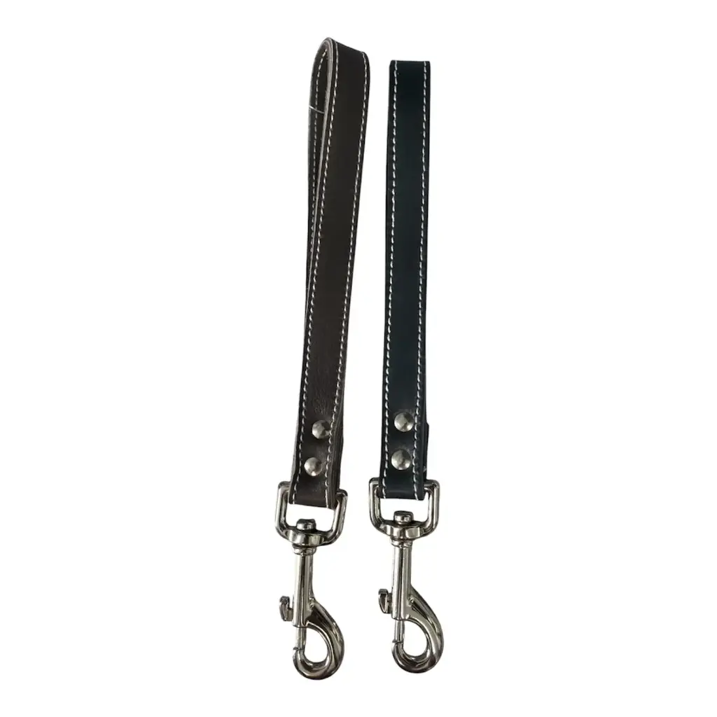 Poignée de Contrôle Pour Chien Cuir  3/4, Mousqueton Nickel.