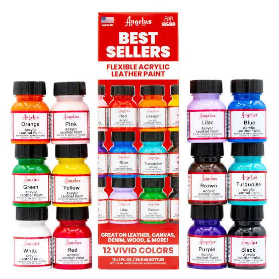 Angelus, Acrylic Leather Paint, Best Sellers Kit.