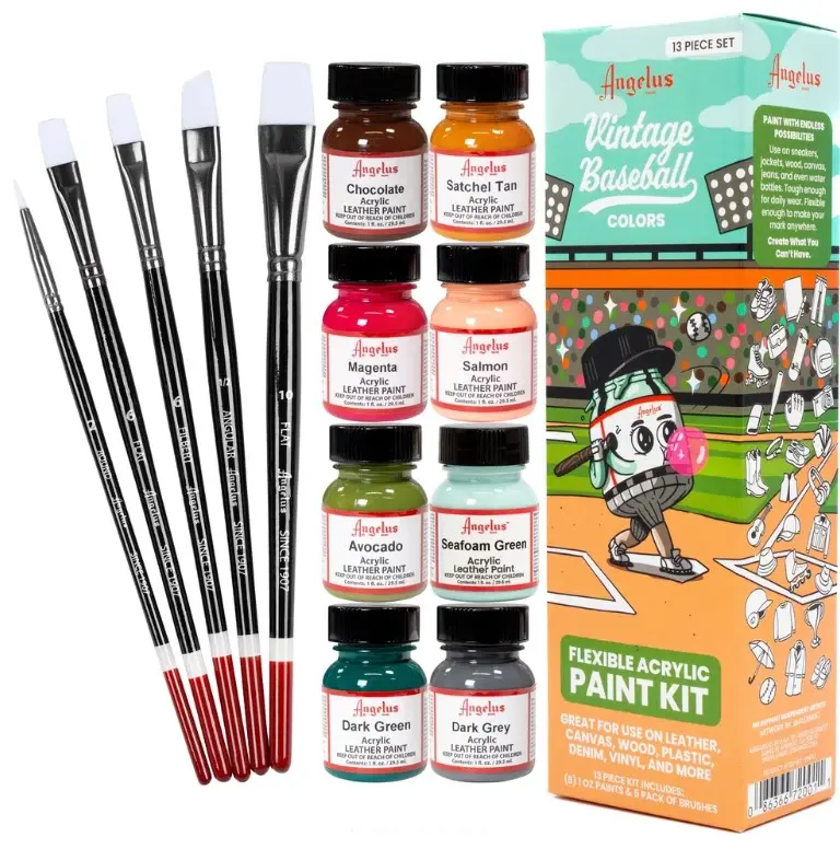 Angelus Vintage Baseball Leather Paint Set 