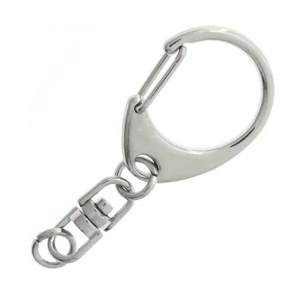 Porte-clés à ressort pivotant 32 mm nickel