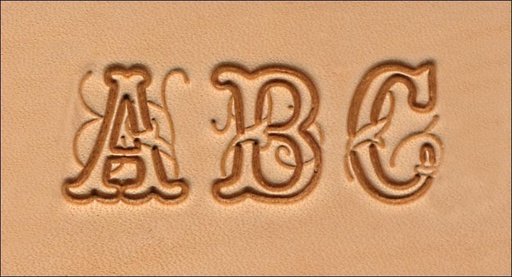 [8139-00] Alphabet script Craftool®3/4" (19mm), Tandy Leather.
