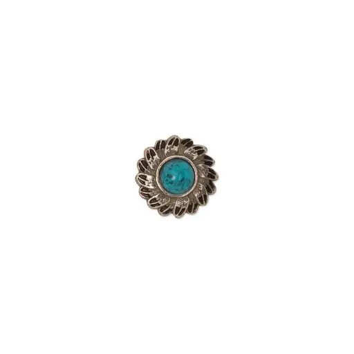 Turquoise feather concho, Tandy Leather.