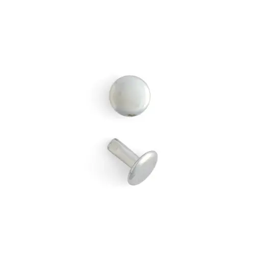 [1378-12] Rivets double têtes Plaqués Nickel (100), Tandy Leather.