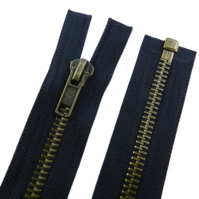 [7B36A-Canzip-001] Canzip #10 auto zipper, 36 separable, antique brass tooth, black.