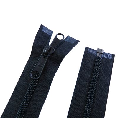 [RT10-120NL-Canzip-2T-001] Fermeture à glissière non verrouillable CZP #RT10 #5C, 120 séparable, 2 tirettes, noire.