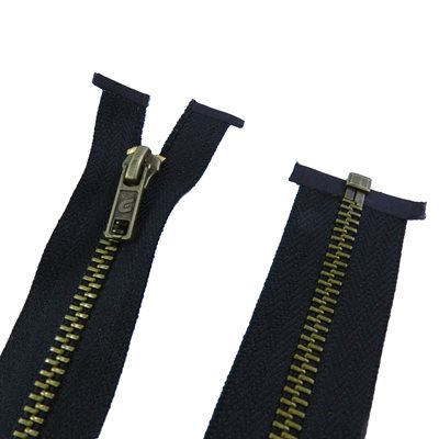 Canzip #5 auto zipper, 30 separable, antique brass tooth.