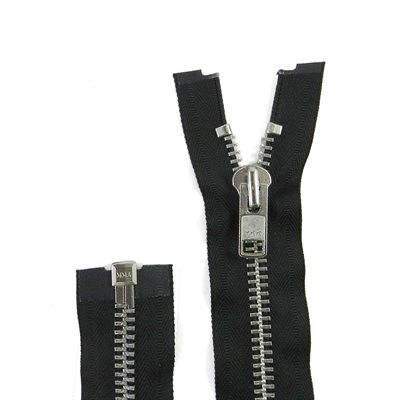 [10A30-580] Zipper, YKK #10 30 separable, aluminum tooth, width 3/4, black.