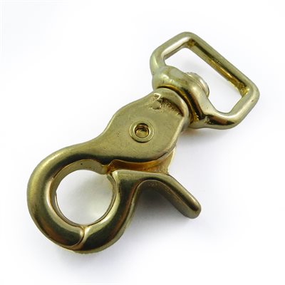 [AL5015-34B] Carabiner 3/4" Brass, chisel rota, straight base