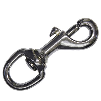 [AL225-12N-COURT] Carabiner 1/2" x 2-3/8" Strong, rotating round nickel