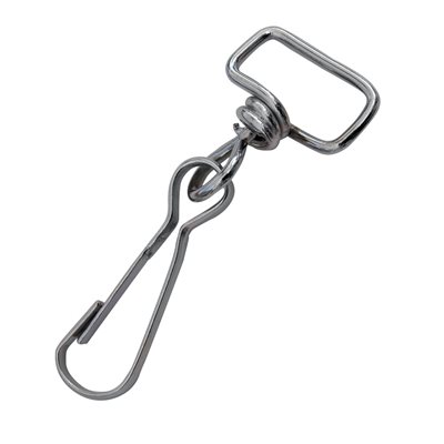 [AL3014-12N] Carabiner 3/4" x 1-1/2" Rotating nickel (key ring)