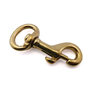 [AL225-58B-LEGER] 5/8x2-1/2 strong rotating round brass carabiner.
