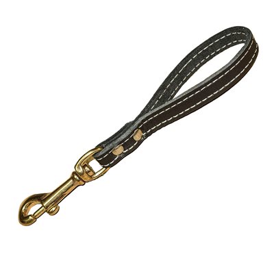 [51421B-1] Carabiner 1/2" Brass, with leather handle