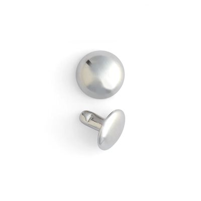 [11321-12] Rivets bombés 10mm - 3/8 plaqués nickel, Tandy Leather