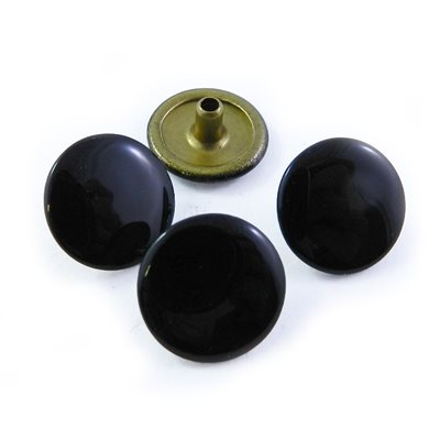 Bouton Pression série 80 Antirouille: tête noir brillant