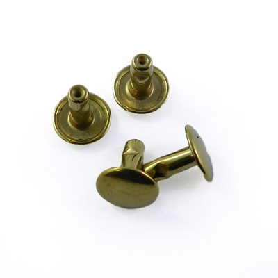 Post Double head #32 long 6 mm gold on steel